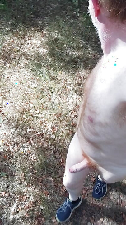 walking naked in the forest