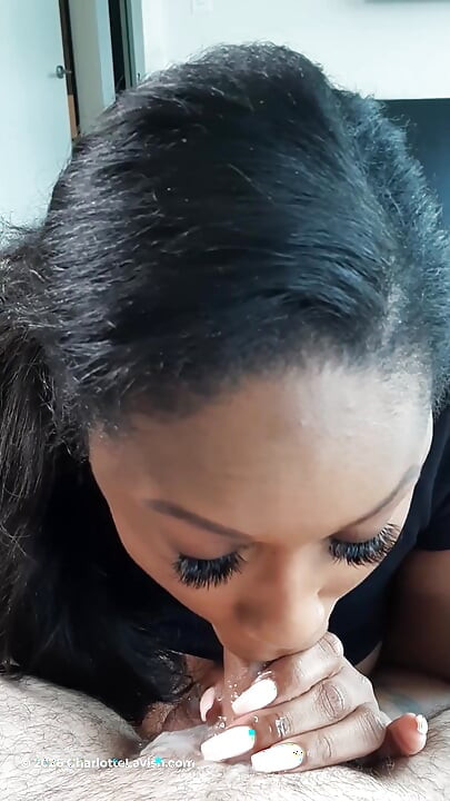 Hot Ebony Charlotte Lavish Blows White Mystery Man
