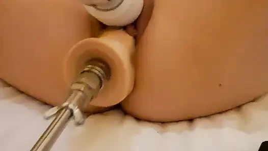 Dame mit der maschine