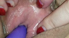 Butt plug stretching her peehole