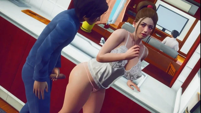Samael and Marie sex in Marie House front of her husband Best friends first time sex - UNCENSORED HENTAI