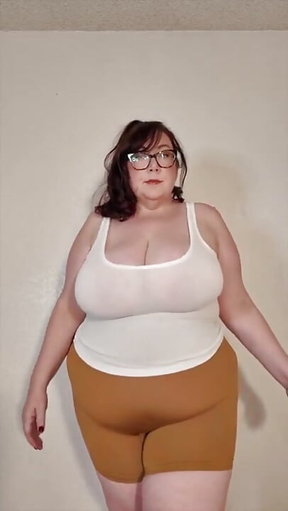 Big BBW Tits in Sheer White Tank Top