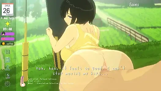 Hentai game - eine vollbusige landschaft in einer mit leidenschaft gefüllten sommerszene