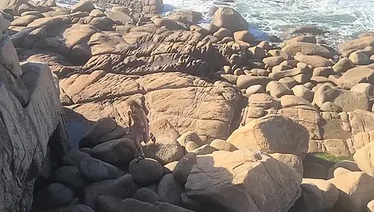 Perfect body brunette mermaid seduces me until I have deep sex between the rocks
