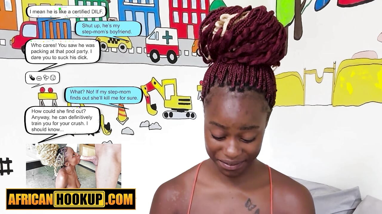 Teaching this curious EBONY TEEN student a lesson in BlowJobology... an A for her!