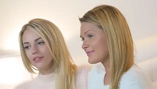 Two Blondes Fingering and Sharing Shiny Toy Passionately