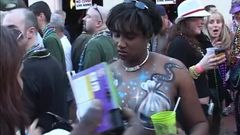 Chicks flash tits for beads at Mardi Gras
