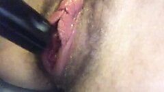 Hairbrush Inside Pissy Pumped Pussy & Ass Hole (DP)