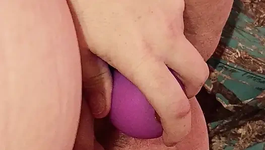 Getting off using my rose while sucking hubbys cock