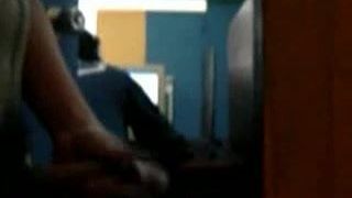 Bigcockflasher - Wanking behind a guy in Cyber Cafe