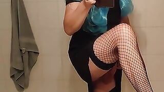 First time dressed as a girl, maximum arousal of a slut