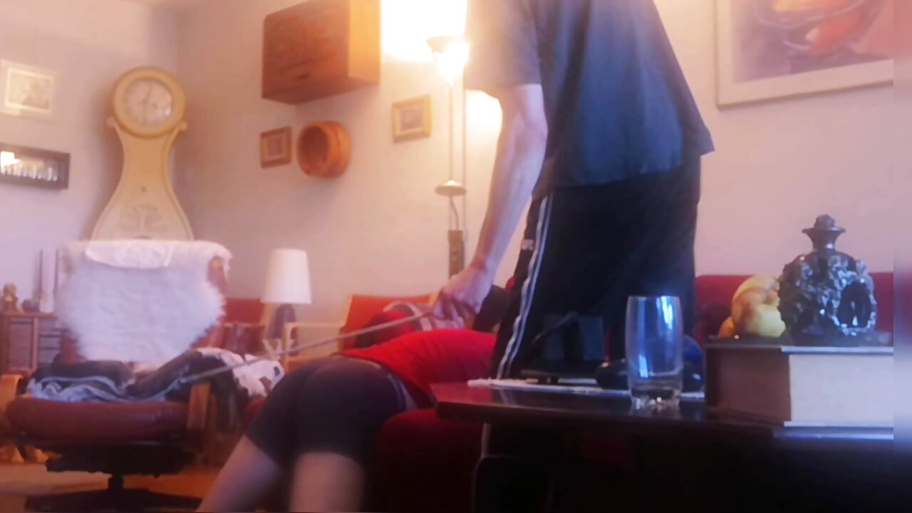 Amateurboy is caned on feet and ass