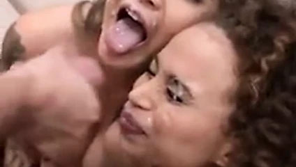 Cum blasts on two girls