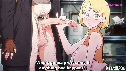 Hunnigan ve Ashley sırayla - biri yarağına, biri taşaklarına. Sonra değişti