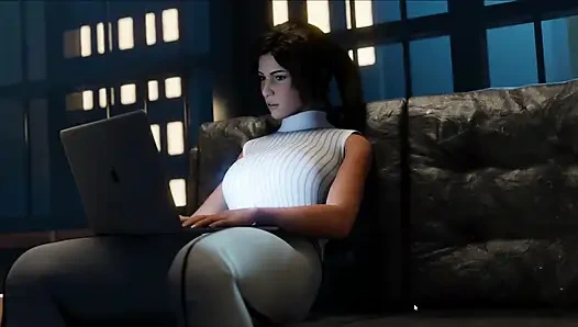 Croft Adventures Oyunu Hentai Parodi Bölüm 7 Büyük Siyah Penis Göğüs Işi ve Kütüphaneci ile Üçlü!