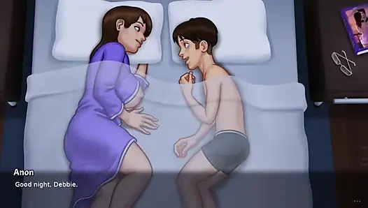 Stepmom and stepson making love under the covers - Summertime Saga