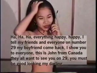 Mentira tailandesa - chica mintiendo a su novio cuando la llama