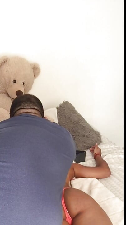 I massage my girlfriend and then she asks me to fuck her with dildo