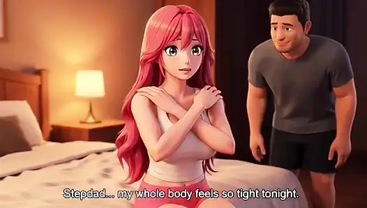 Stepdad give massage to step daughter at night for relaxation