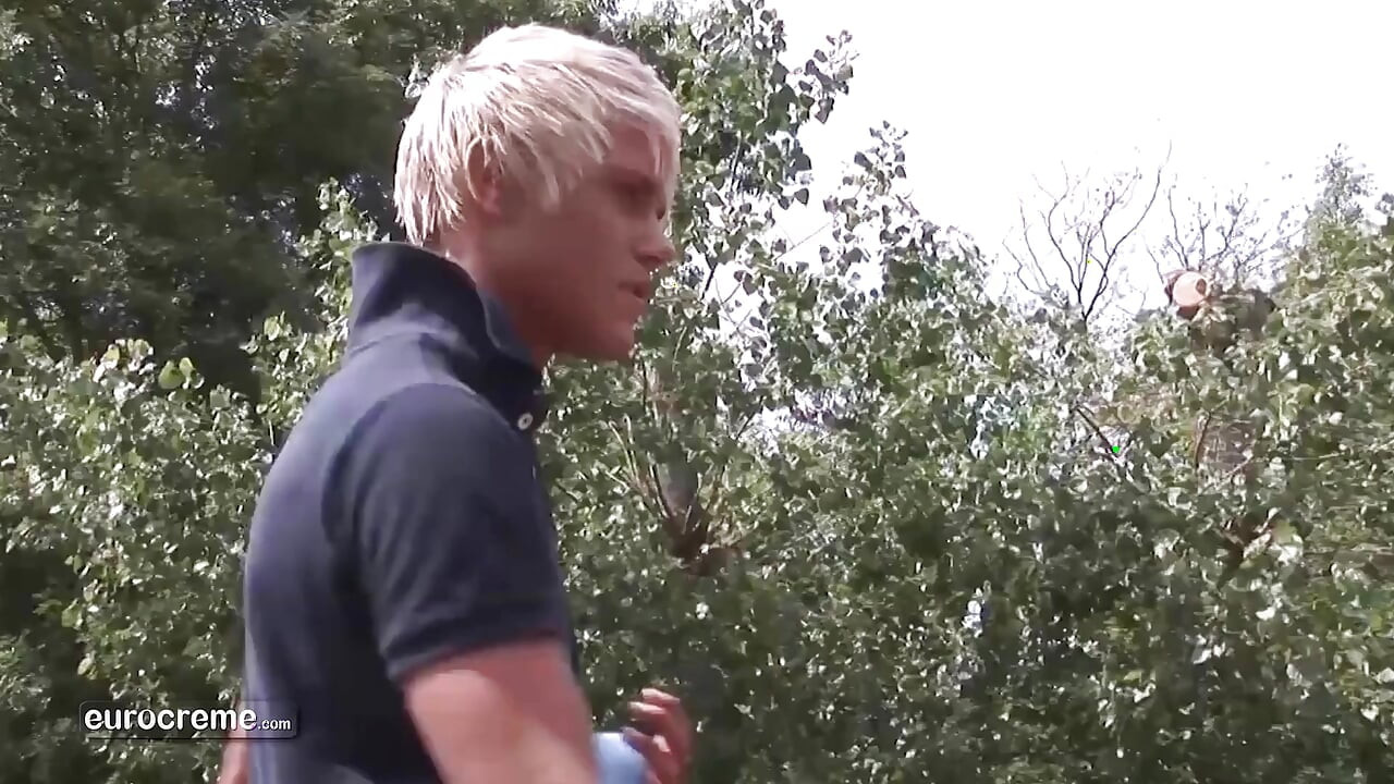 Eurocreme - Gay Twink Fucked by Lumberjack in Outdoors Gay Sex