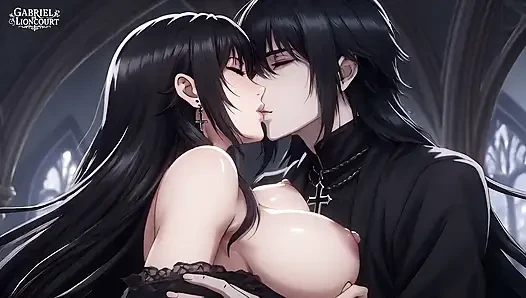 Goth Girl Fan Fucks Rockstar Backstage  - Hentai