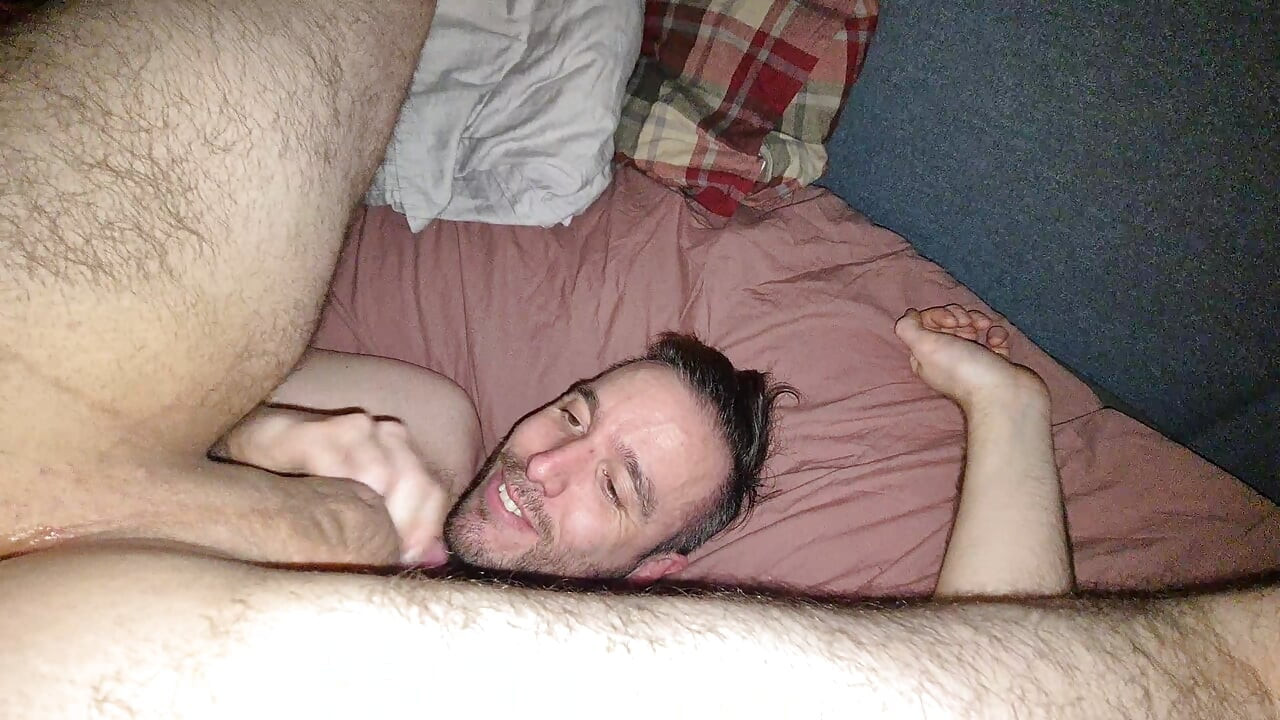 Assisted self suck flaccid cock - uncut raw.mp4
