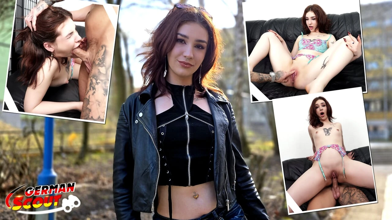 GERMAN SCOUT – Skinny Redhead Teen Scarlett Spark get eye Rolling Orgasm at Casting Sex