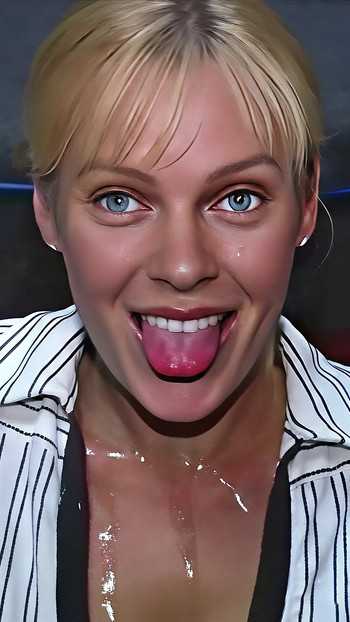 Sandra Jayde menunjukkan mukanya selepas pancutan mani yang baik