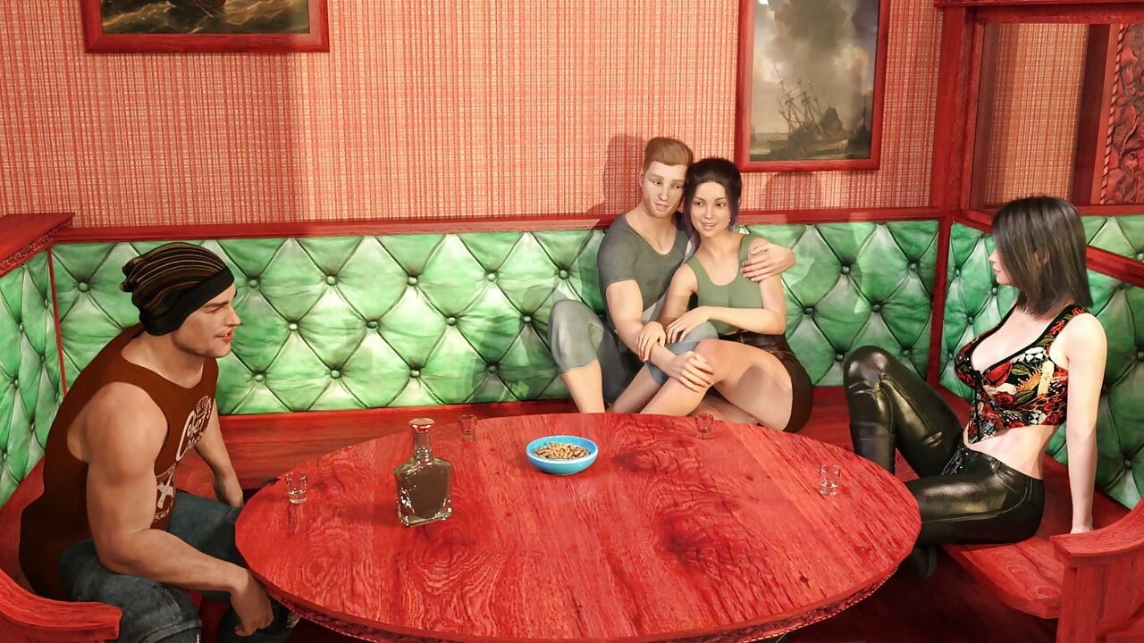 Having a Hard Time Fg 6 - Marianne Teases Jane and Greg by Flashing Her Pussy in Public Pub