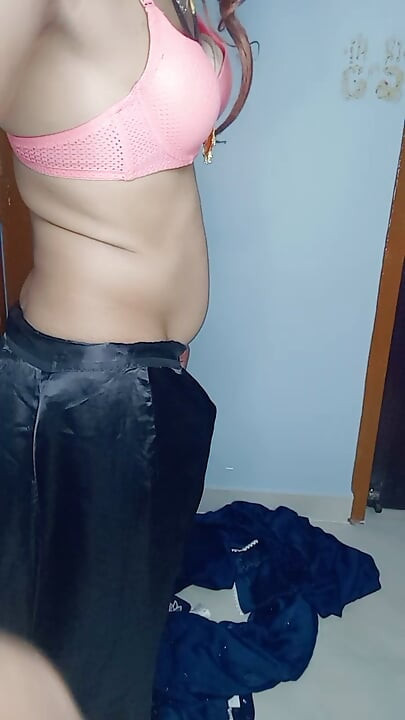 stepmom sexy satin petticoat and sexy sare with lace bra panty