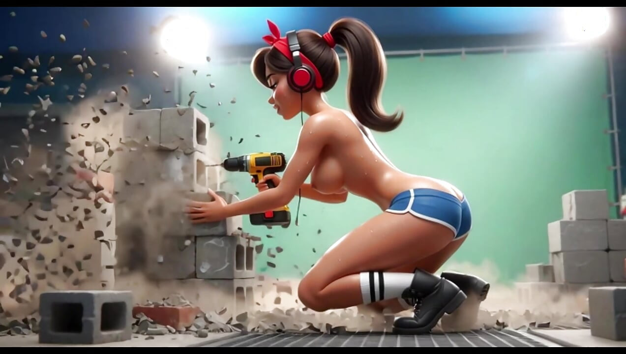 Το μωρό Curvy Builder γδύνεται και ποζάρει σαγηνευτικά με το Drill In Studio Session (δημιουργείται AI)