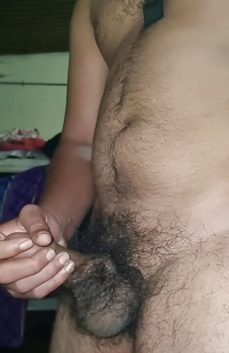 Indian Desi hairy boy with fat cock playing with himself