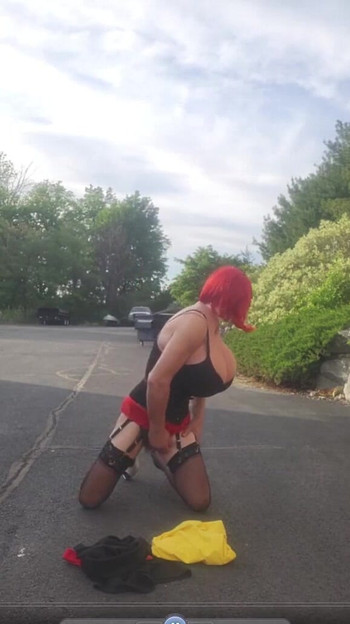 Epic moment from "DeeDeeSlut69 Crossdresser Wearing a Yellow Dress in Public then Stripping"