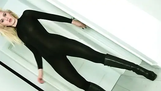 Spandex Catsuiit and Latex Gloves