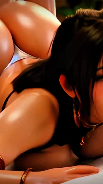 Slut Black Hair Big Tits Ass Blowjob and Fuck Bedroom (100% AI Generated) | Clip 1