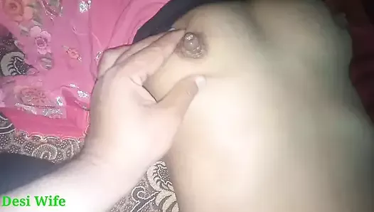 Desi husband showing his wife boobs and she suck his dick