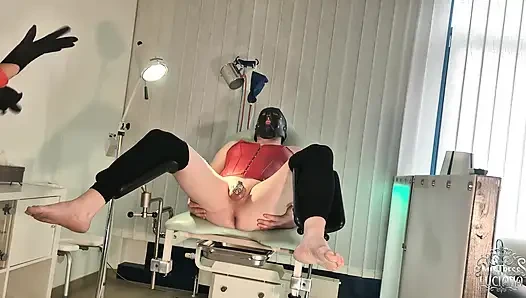 I'm going to fuck your asshole on the gynecological chair