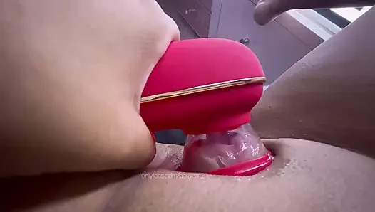 Sucker with sweet tongue, rubs her pussy, soft and virgin