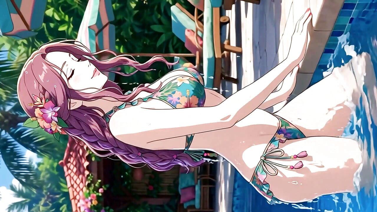 Những ngày vui vẻ của những cô gái anime xinh đẹp: Thiên đường mùa hè 3D Anime AI-Generated