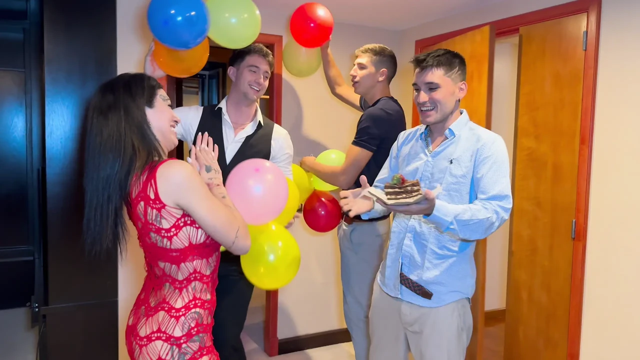 Tattooed Argentina Asks for 3 Guys for a Party and a Gang Bang with Double Penetrations - Mica