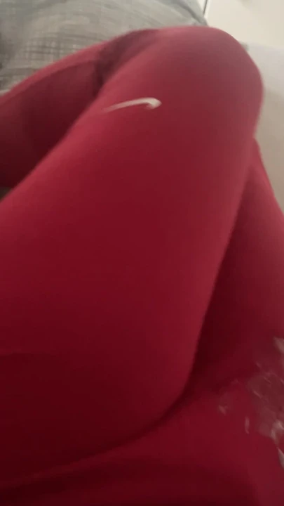 31.11 cum on the red nike pro leggings from my Grandma