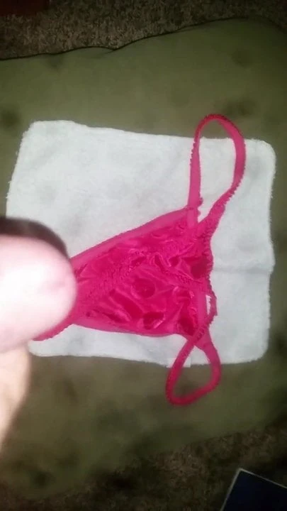 cumming on favorite pink thong again