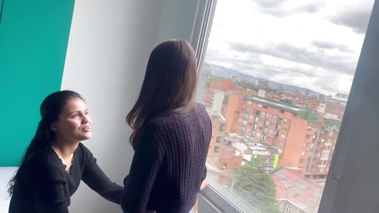 I'm fucked by my ex-boyfriend's lesbian friend