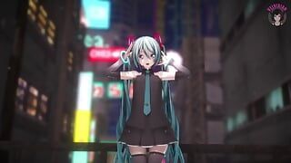 屁股跳舞的 Hatsune miku（一步一步地脱衣服）