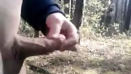 self handjob in forest