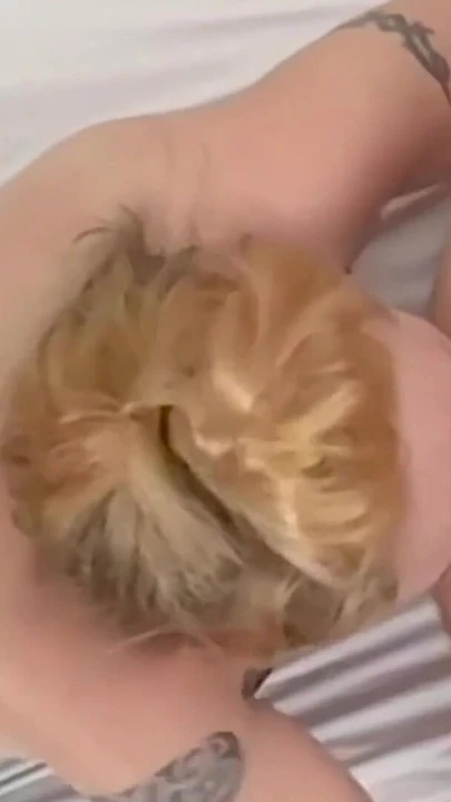 Iconic moment from "Blonde sub Milf sucks cock and licks ass deeply"
