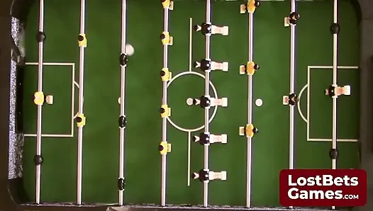 A strip foosball game promises a spanking treat at the end
