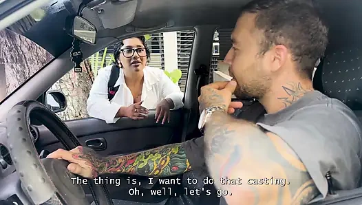 I convince my horny neighbor to help me prepare my virgin pussy for my first porn casting