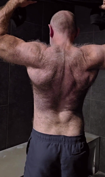Flexing Hairy Muscle Bear