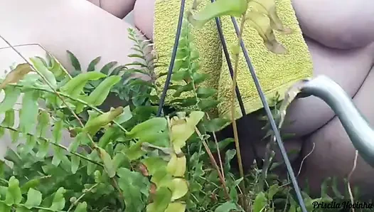 Stepmom makes video for stepson's friend teaching gardening part 01